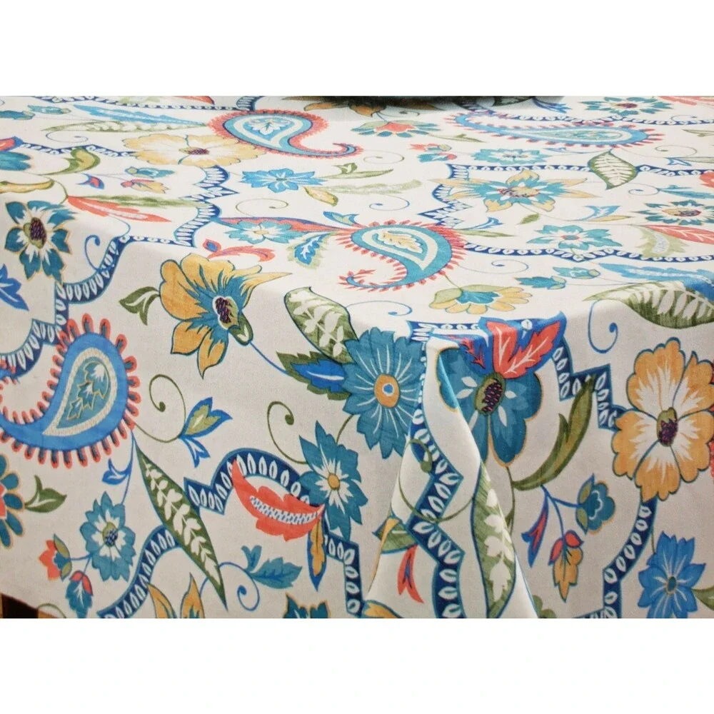 Textured Printed Fabric Tablecloth 60